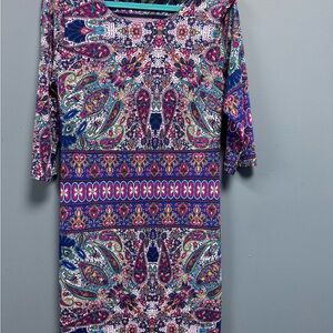 Multicolor Paisley Print Dress